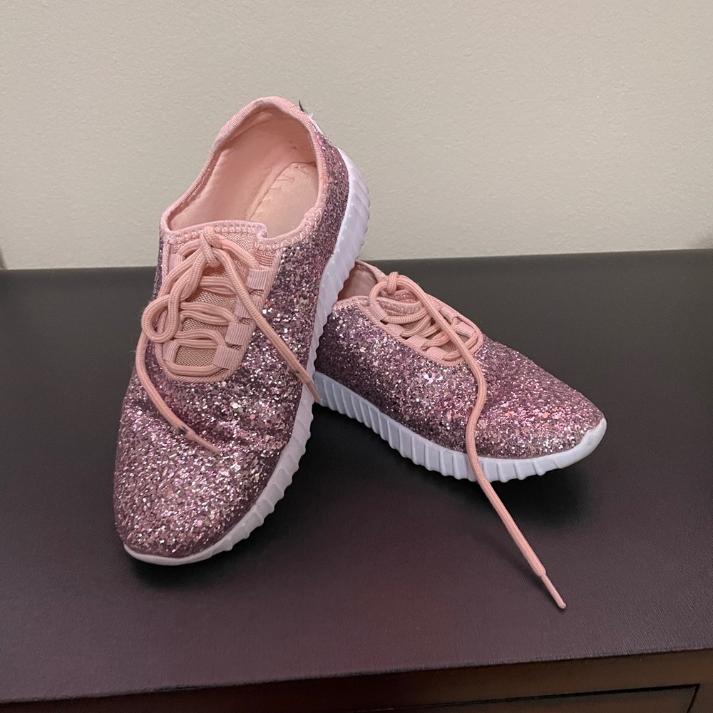 Light pink sparkle sneakers